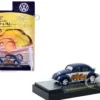 1953 Volkswagen Beetle Deluxe USA Model "The Slug Bug" Blue Metallic with White Sides Limited Edition to 5566 pieces Worldwide 1/64 Diecast Model Car by M2 Machines