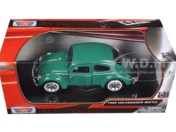 1966 Volkswagen Beetle Green 1/24 Diecast Model Car Motormax 73223 grn