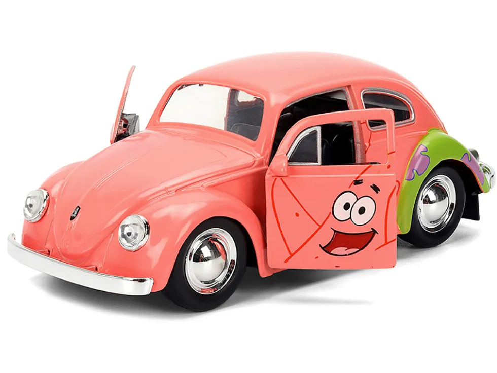 1959 Volkswagen Beetle "Patrick Star" Livery Pink "SpongeBob SquarePants" (1999-Current) TV Series "Hollywood Rides" Series 1/32 Diecast Model Car by Jada