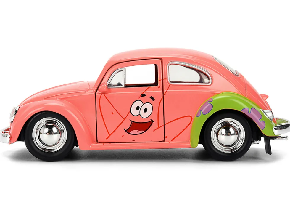 1959 Volkswagen Beetle "Patrick Star" Livery Pink "SpongeBob SquarePants" (1999-Current) TV Series "Hollywood Rides" Series 1/32 Diecast Model Car by Jada
