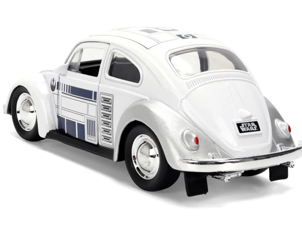 1959 Volkswagen Beetle "R2-D2" Livery White with Graphics "Star Wars" Franchise "Hollywood Rides" Series 1/32 Diecast Model Car by Jada