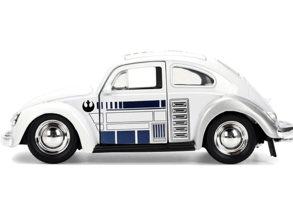 1959 Volkswagen Beetle "R2-D2" Livery White with Graphics "Star Wars" Franchise "Hollywood Rides" Series 1/32 Diecast Model Car by Jada