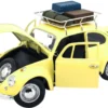 1967 Volkswagen Beetle Roof Rack Luggage Yellow 1/18 Diecast Model Car Road Signature 92078