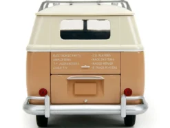 Volkswagen Bus WheelJack Tan and Beige Frank s TV Repair and Transformers Logo Diecast Statue Transformers Rise of the Beasts 2023 Movie Hollywood Rides Series 1/24 Diecast Model Car Jada 34264