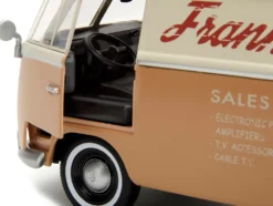 Volkswagen Bus WheelJack Tan and Beige Frank s TV Repair and Transformers Logo Diecast Statue Transformers Rise of the Beasts 2023 Movie Hollywood Rides Series 1/24 Diecast Model Car Jada 34264
