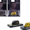 1960 Volkswagen Delivery Van Black with Graphics and 1960 Volkswagen Delivery Van Gold Metallic with Graphics "2026 Year Of The Horse" Set of 2 pieces Limited Edition to 2026 pieces Worldwide 1/64 Diecast Model Cars by M2 Machines