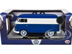 1960 Volkswagen Delivery Van Blue and White Limited Edition to 6650 pieces Worldwide 1/24 Diecast Model Car by M2 Machines