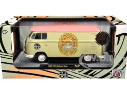 1960 Volkswagen Delivery Van "Maui & Sons" Light Olive Green with Salmon Top Limited Edition to 6650 pieces Worldwide 1/24 Diecast Model Car by M2 Machines