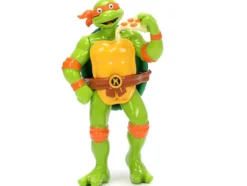 1959 Volkswagen Drag Beetle Green Yellow Michelangelo Diecast Figure Teenage Mutant Ninja Turtles Hollywood Rides Series 1/24 Diecast Model Car Jada 33741