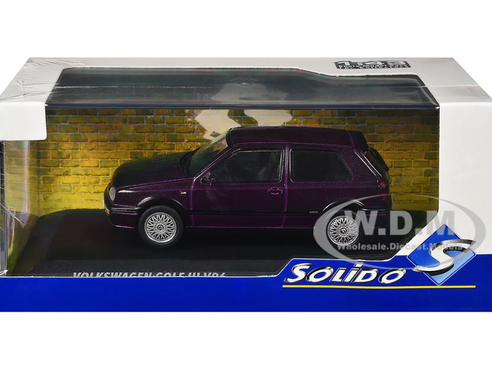 1994 Volkswagen Golf MKIII VR6 Purple Metallic 1/43 Diecast Model Car by Solido