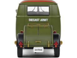 1950 Volkswagen Kool Kombi Van with Trailer "Army Fighter" Green with Graphics 1/18 Diecast Model Car by Solido