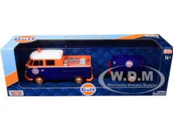 Volkswagen Service Pickup Plastic Oil Tank Gulf Oil 1/24 Diecast Model Car Motormax 79610