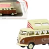 Volkswagen T1 Camper Bus Pop-Top Roof Brown Cream 1/64 Diecast Model Schuco 452026600