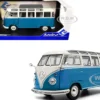 1962 Volkswagen T1 Samba Bus Baby Blue and White 1/18 Diecast Model Car by Solido