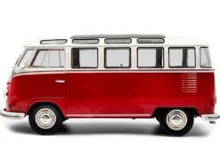 1962 Volkswagen T1 Samba Bus Red and White 1/18 Diecast Model Car by Solido