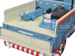 Volkswagen Type 2 (T1) Delivery Pickup Truck Blue/Orange "Kundendienst" 1/24 Diecast Model Car Motormax 79555