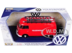 Volkswagen Type 2 T1 Fire Van Red 1/24 Diecast Model Car Motormax 79564