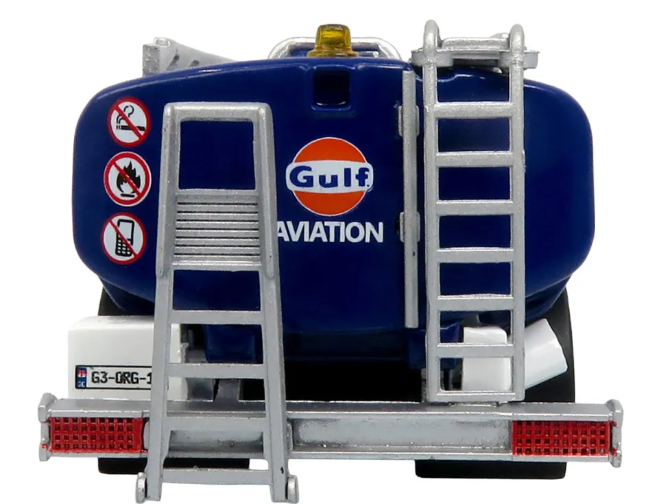 Volvo FM500 with Esterer Aviation Refueling Tanker Truck "Gulf Aviation" White with Blue Stripes Limited Edition 1/87 (HO) Diecast Model by Iconic Replicas