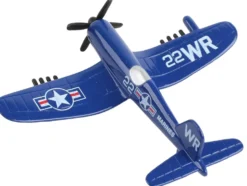 Vought F4U Corsair Fighter Aircraft Blue United States Marine Corps with Runway Section Diecast Model Airplane Runway24 RW150