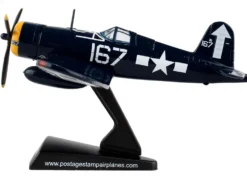 Vought F4U Corsair Fighter Aircraft #167 VF 84 Wolf Gang United States Navy 1/100 Diecast Model Airplane Postage Stamp PS5356-4
