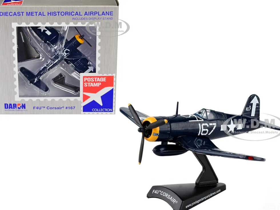 Vought F4U Corsair Fighter Aircraft #167 VF 84 Wolf Gang United States Navy 1/100 Diecast Model Airplane Postage Stamp PS5356-4