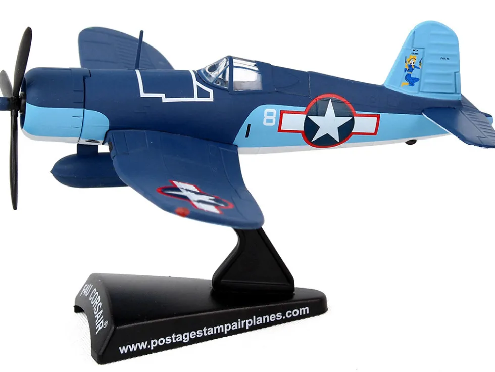 Vought F4U Corsair Fighter Aircraft VMF 422 First Lieutenant Robert Cowboy Stout United States Navy 1/100 Diecast Model Airplane Postage Stamp PS5356-2