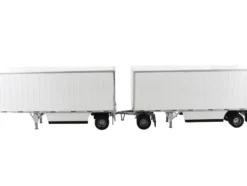 Wabash National 28' Double Pup Trailers White Transport Series 1/50 Diecast Model Diecast Masters 91036