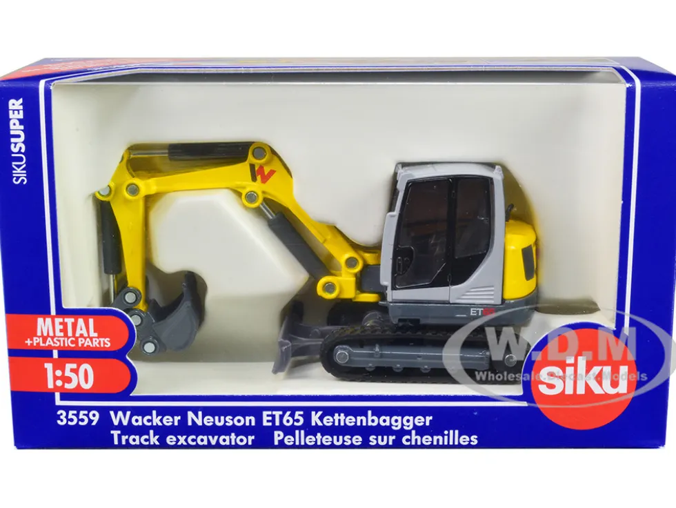 Wacker Neuson ET65 Track Excavator Yellow and Gray 1/50 Diecast Model Siku 3559