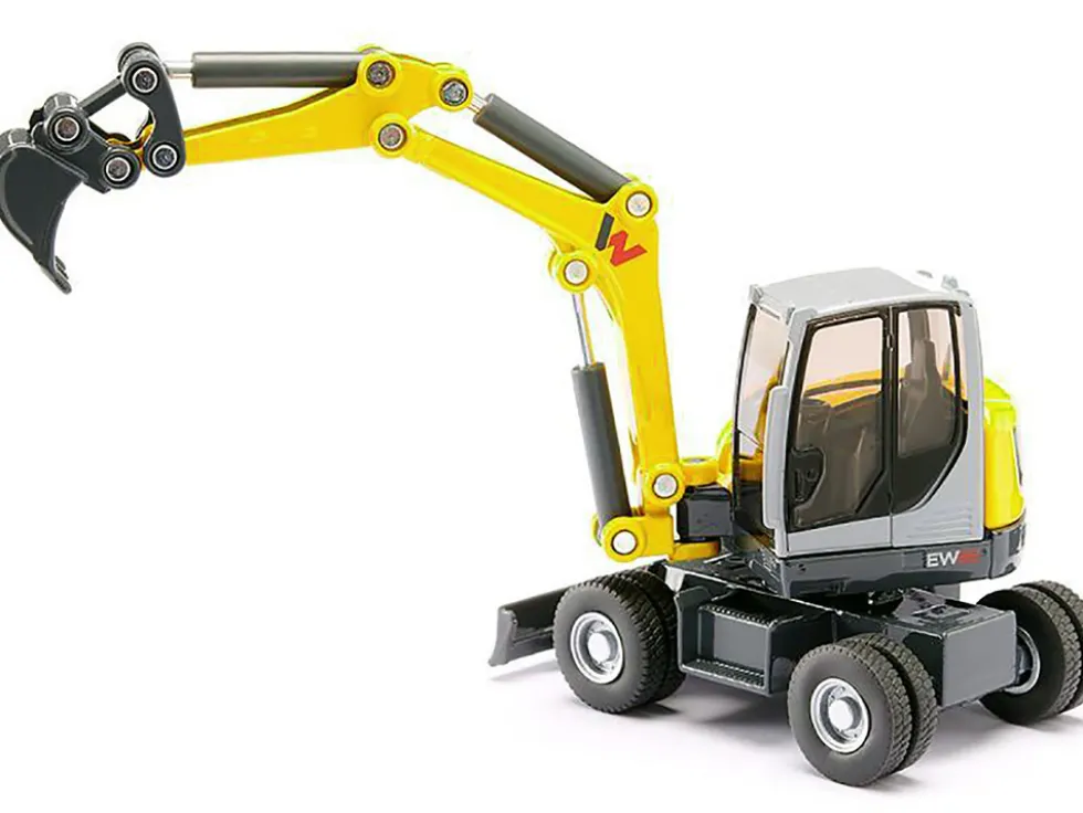 Wacker Neuson EW65 Mobile Excavator Yellow and Gray 1/50 Diecast Model Siku 3560