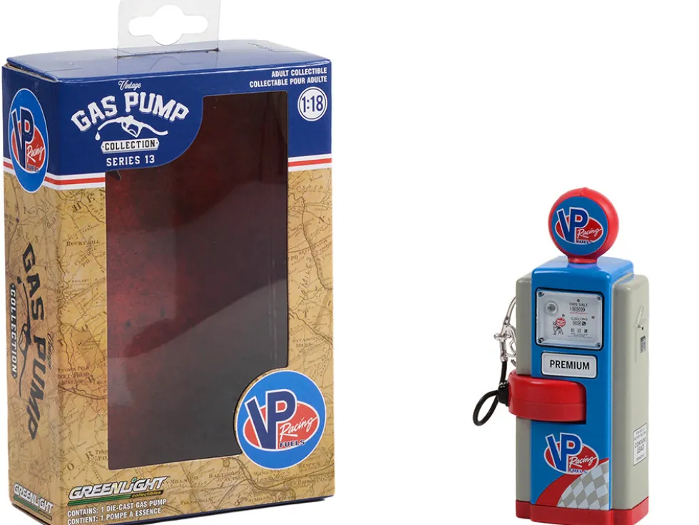 1948 Wayne 100-A Gas Pump VP Racing Fuels Blue and Gray Vintage Gas Pumps Series 13 1/18 Diecast Model Greenlight 14130A