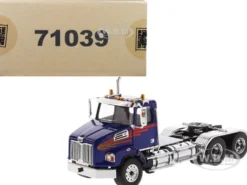 Western Star 4700 SB Tandem Day Cab Tractor Blue 1/50 Diecast Model Diecast Masters 71039