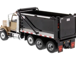 Western Star 4900 SFFA Tandem Pusher Axle OX Stampede Dump Truck Gold Black 1/50 Diecast Model Diecast Masters 71080