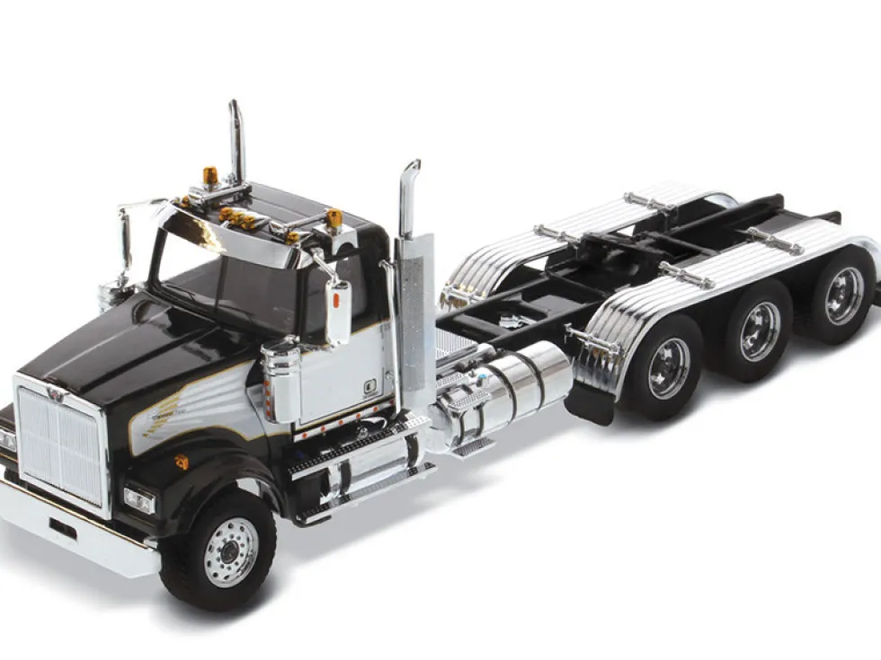 Western Star 4900 SF Tridem Day Cab Truck Tractor Black Transport Series 1/50 Diecast Model Diecast Masters 71066