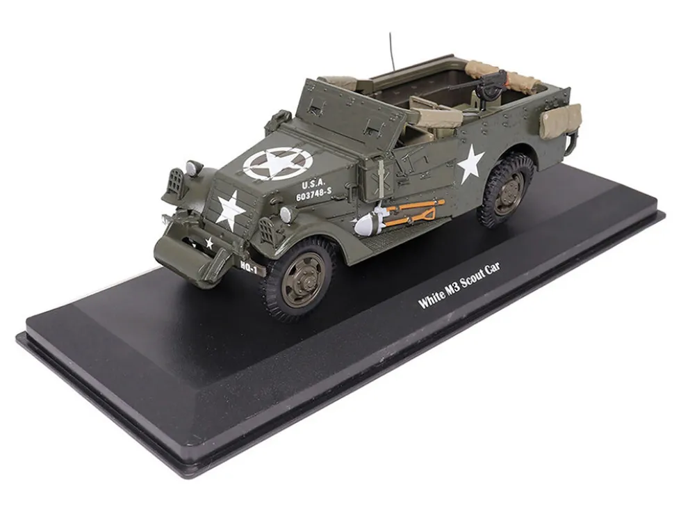 White M3 Scout Car Olive Drab "United States Army" 1/43 Diecast Model by Militaria Die Cast
