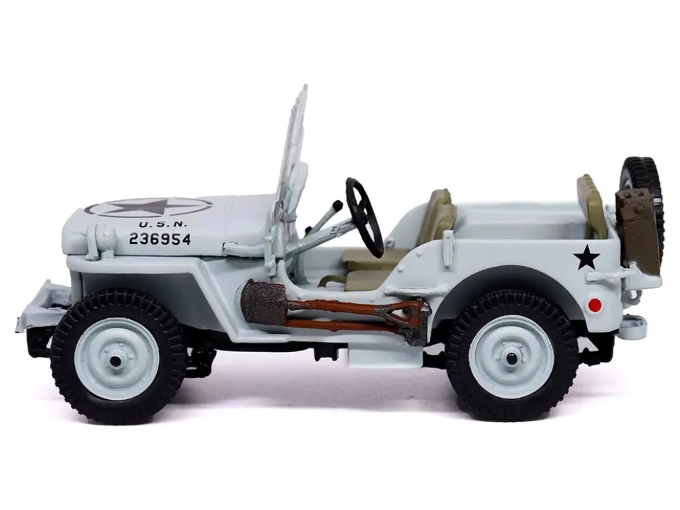 Willys Jeep 1/4-Ton Car Light Blue "United States Navy" 1/43 Diecast Model by Militaria Die Cast