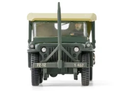Willys MB Jeep with Trailer Olive Drab (Weathered) with Driver Figure
