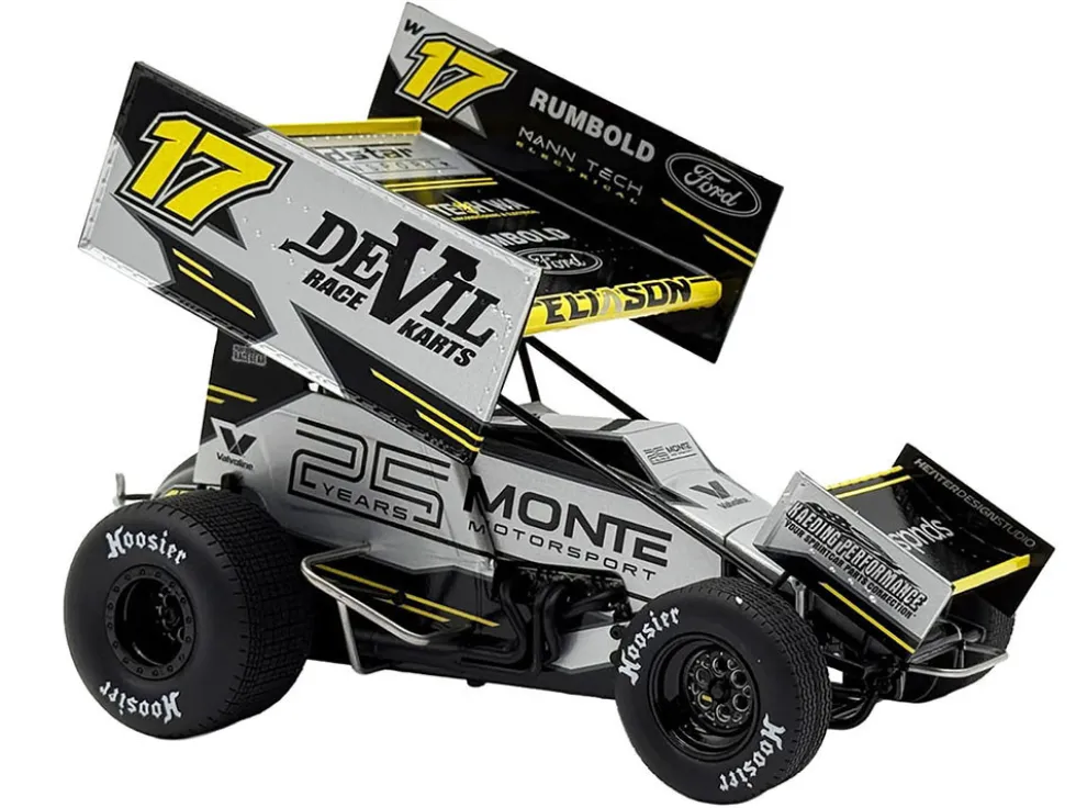 Winged Sprint Car #17 Cory Eliason "Devil Race Karts" Monte Motorsports (2025) 1/18 Diecast Model Car by ACME