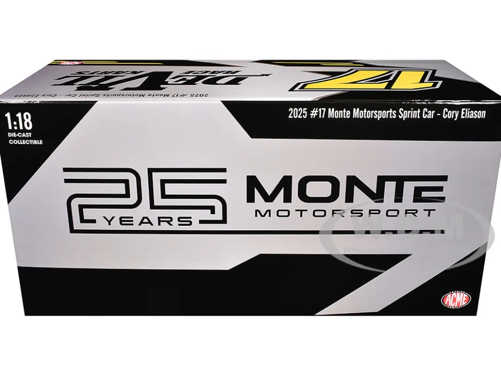 Winged Sprint Car #17 Cory Eliason "Devil Race Karts" Monte Motorsports (2025) 1/18 Diecast Model Car by ACME
