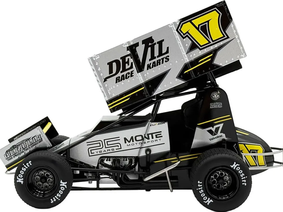 Winged Sprint Car #17 Cory Eliason "Devil Race Karts" Monte Motorsports (2025) 1/18 Diecast Model Car by ACME