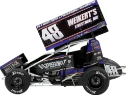 Winged Sprint Car #48 Danny Dietrich "Weikert's Livestock - Speedway Cars" Gary Kauffman Racing (2025) 1/18 Diecast Model Car by ACME