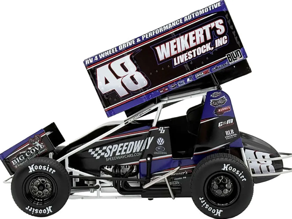 Winged Sprint Car #48 Danny Dietrich "Weikert's Livestock - Speedway Cars" Gary Kauffman Racing (2025) 1/18 Diecast Model Car by ACME