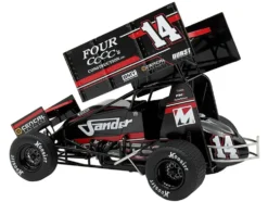 Winged Sprint Car #14 Spencer Bayston "Four CCCC's Construction - Sander" Jason Meyers Racing (2025) 1/18 Diecast Model Car by ACME