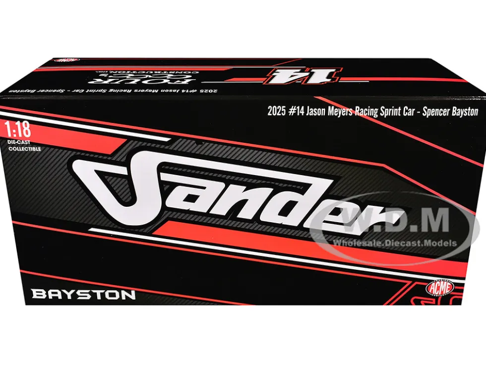 Winged Sprint Car #14 Spencer Bayston "Four CCCC's Construction - Sander" Jason Meyers Racing (2025) 1/18 Diecast Model Car by ACME