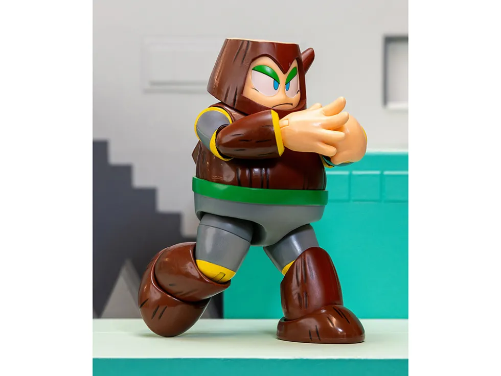 Wood Man 5" Moveable Figure (Deluxe Version) with Accessories and Alternate Head and Hands "Mega Man" (1987) Video Game Model by Jada