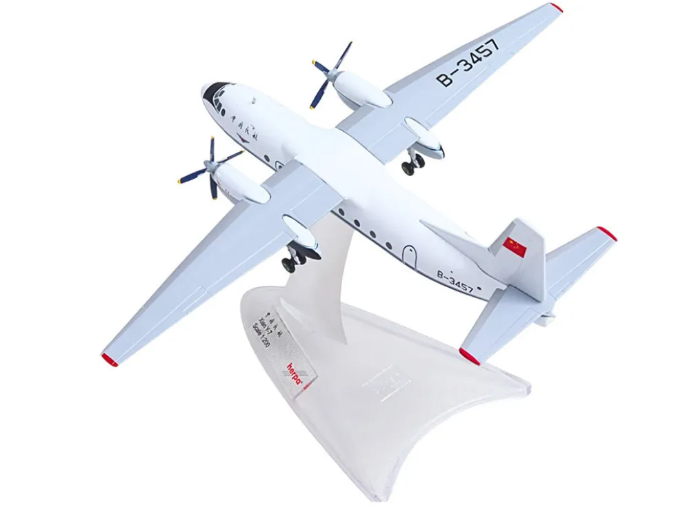 Xian Y-7 Commercial Aircraft "CAAC Airlines" (B-3457) White with Blue Stripes 1/200 Diecast Model Airplane by Herpa