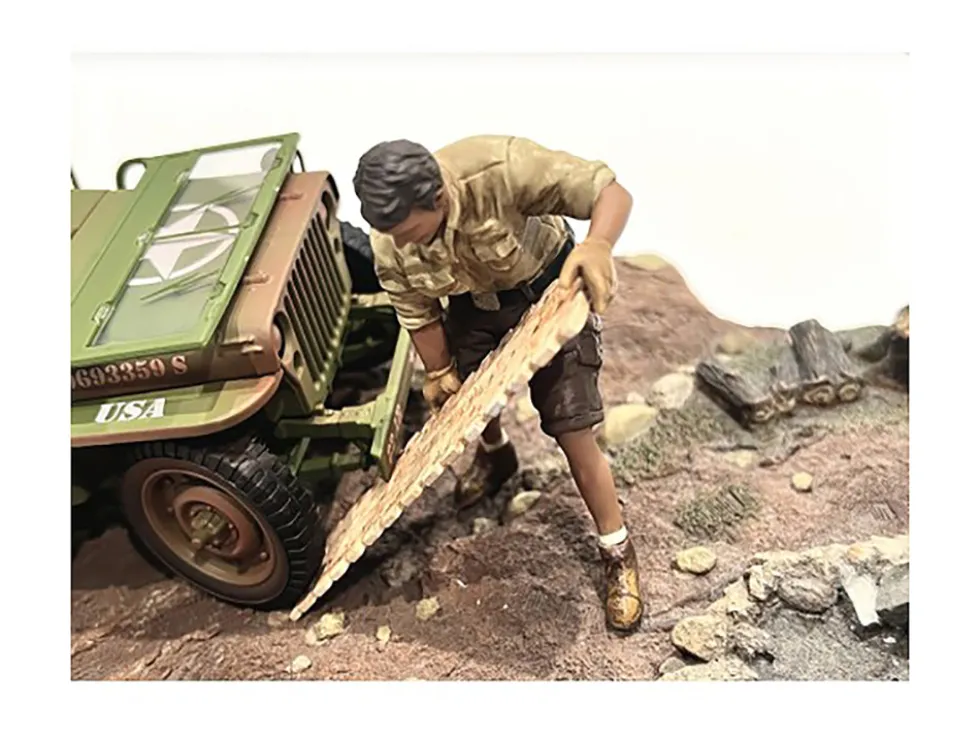 4X4 Mechanic Figure 8 with Board Accessory for 1/18 Scale Models American Diorama AD18018