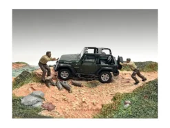 4X4 Mechanics 2 Piece Diecast Figure Set 3 for 1/43 Scale Models American Diorama AD43003