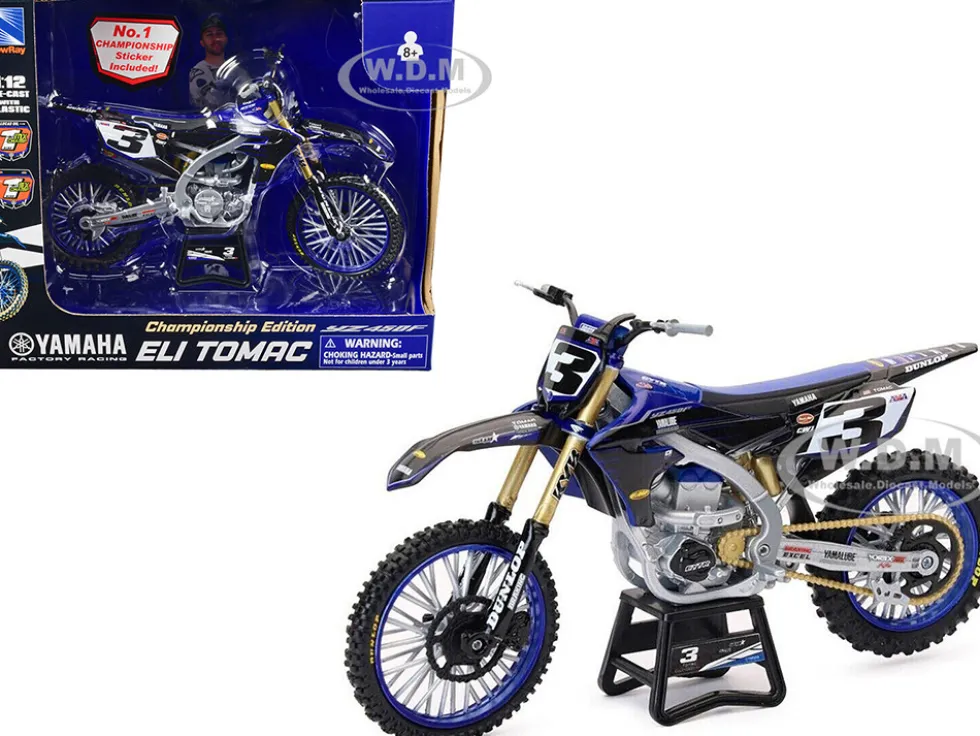 Yamaha YZ450F Championship Edition Motorcycle #3 Eli Tomac Yamaha Factory Racing 1/12 Diecast Model New Ray 58323