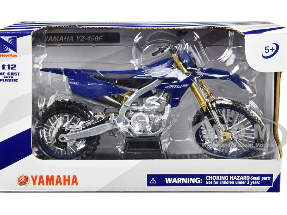 Yamaha YZ 450F Motorcycle Blue 1/12 Diecast Model New Ray 58313