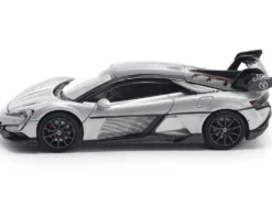 Yangwang U9 Silver Metallic with Black Top and Stripes 1/64 Diecast Model Car by Pop Race